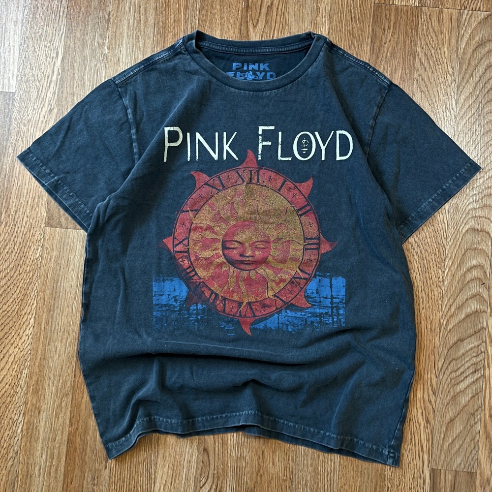 Pink Floyd Lucky Brand Sun Moon Graphic T-Shirt Mens Small Black Rock Band Tee